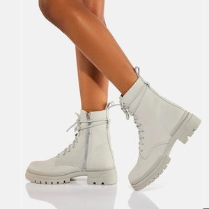 Steve Madden Jamisyn Leather Combat Boots